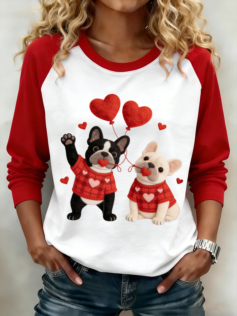 Sweat-shirt pour femme Saint Valentin Puppy