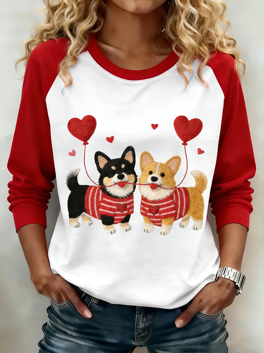 Sweat-shirt pour femme Saint Valentin Puppy