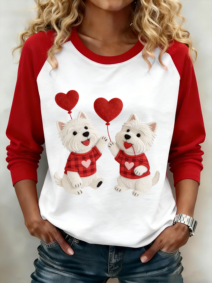 Sweat-shirt pour femme Saint Valentin Puppy