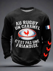 T-shirt à manches longues Au Rugby Un Caramel Waffle Homme