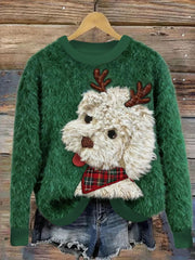 Haut décontracté à imprimé chien pour femmes