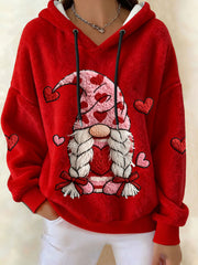 Hoodies de flanelle nain de la Saint-Valentin des femmes