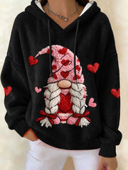 Hoodies de flanelle nain de la Saint-Valentin des femmes