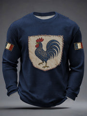 T-shirt à manches longues Français Le Coq Gaulois Waffle Homme