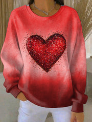 Sweat-shirt à col rond pour femme Saint-Valentin