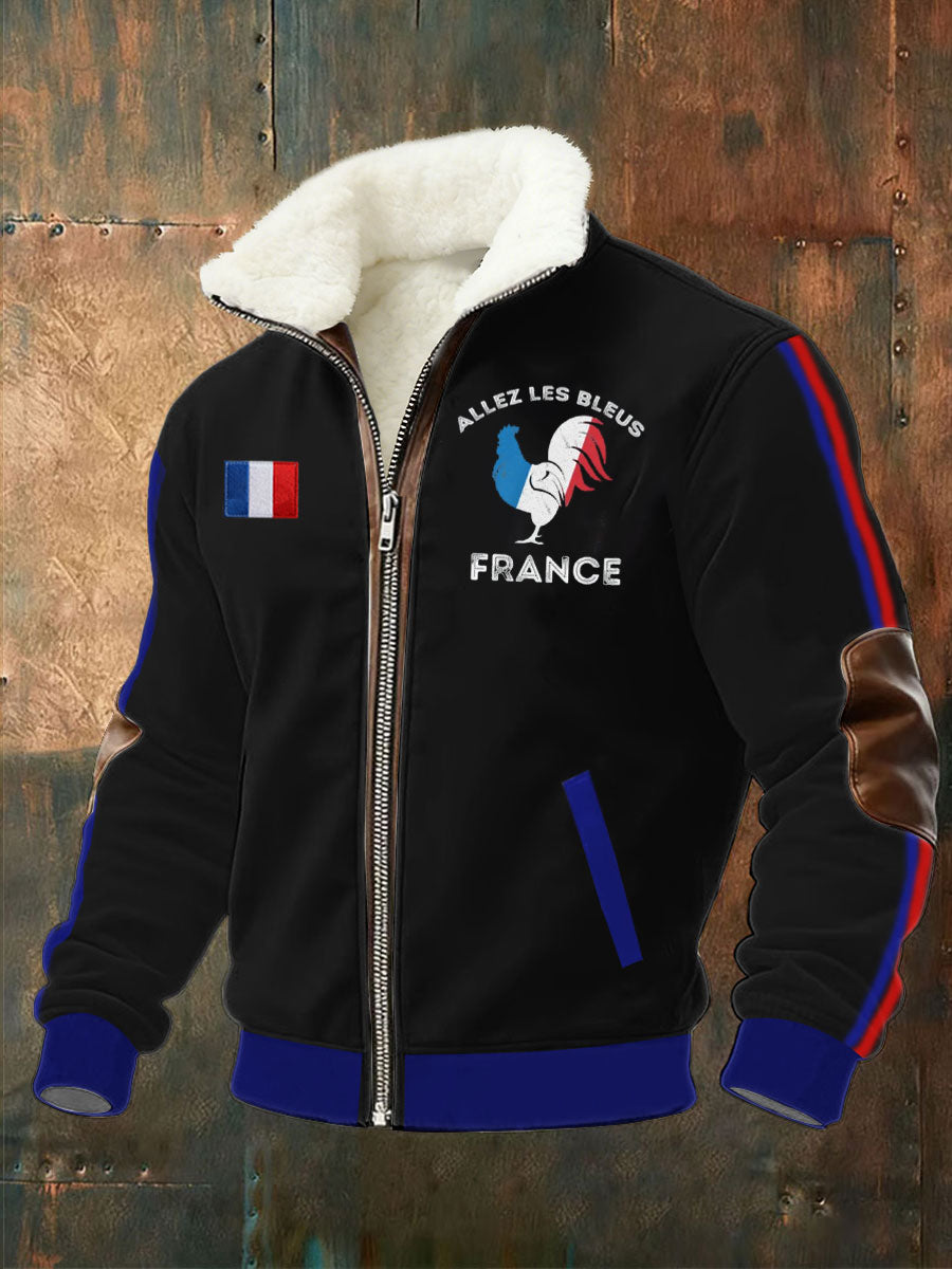 Chemise à col montant Allez Les Bleus Plush Homme