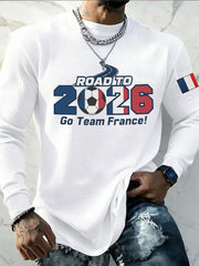 T-shirt à manches longues 2026 Go Team France Waffle pour homme