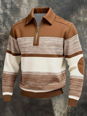 Sweat-shirt à revers en patchwork vintage pour hommes