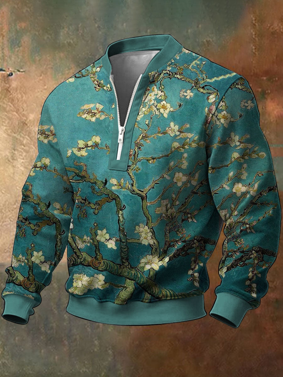 Sweat-shirt à imprimé floral pour hommes, peinture à l'huile