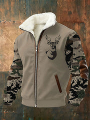 Chemise Western Camouflage Plush à col montant pour hommes