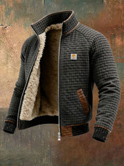 Veste de plein air rétro texturée chaude multi-poches pour hommes