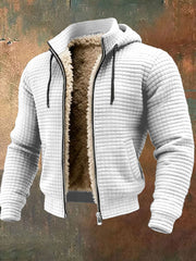 Veste de plein air rétro texturée chaude multi-poches pour hommes