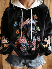 Sweat à Capuche Décontracté Chien Imprimé Femme