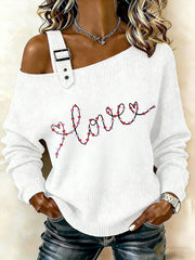 Haut à épaules dénudées coeur Saint-Valentin Femme