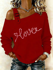 Haut à épaules dénudées coeur Saint-Valentin Femme