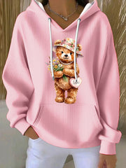 Sweat à capuche Cute Bear Valentine Femme