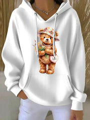 Sweat à capuche Cute Bear Valentine Femme