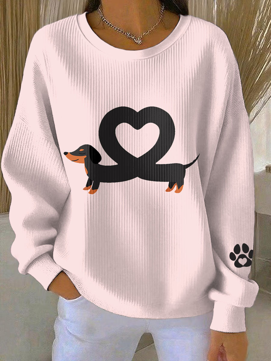 Sweat-shirt décontracté imprimé animal mignon de la Saint-Valentin pour femmes