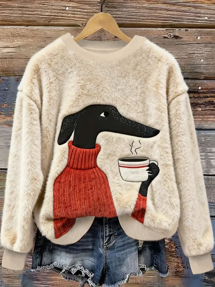 Sweat à capuche en flanelle pour chien Coffee Art