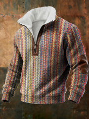 Sweat Homme Géométrique Art Doublé De Polaire
