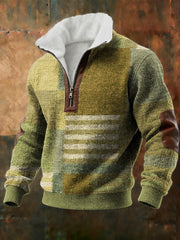 Sweat Homme Géométrique Art Doublé De Polaire