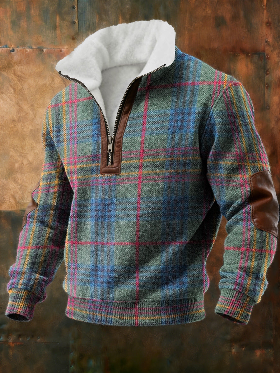 Sweat Homme Géométrique Art Doublé De Polaire