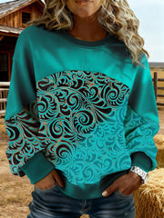 Sweatshirt Vintage Western Femme