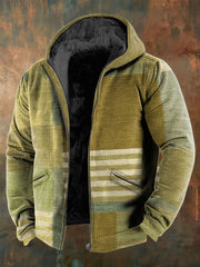Men's Geometric Art Fleece-Lined Jacket