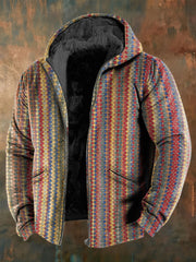 Men's Geometric Art Fleece-Lined Jacket