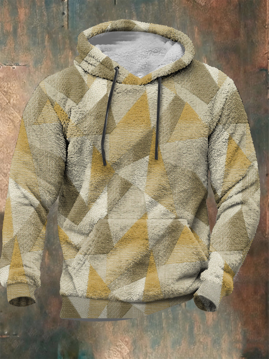 Men's Geometric Art Flannel Hoodie