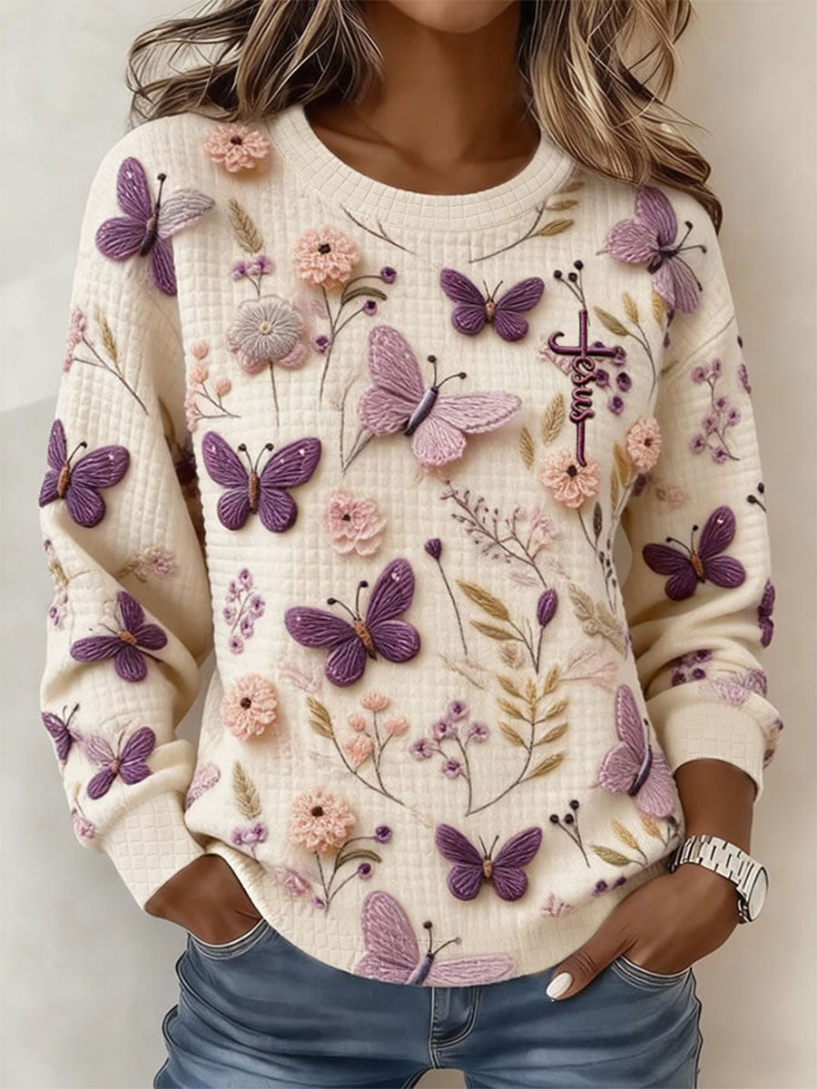 Sweat-shirt décontracté à imprimé floral pour femmes