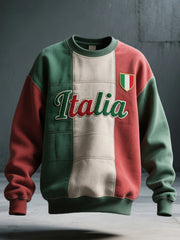 Sweat-shirt vintage imprimé d'inspiration italienne pour hommes