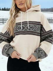 Sweat à Capuche Femme Motif Aztèque Vintage