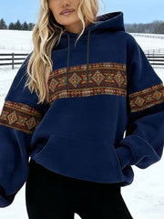 Sweat à Capuche Femme Motif Aztèque Vintage