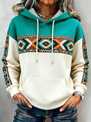 Sweat à Capuche Femme Motif Aztèque Vintage