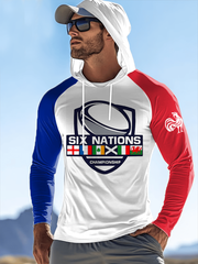Chandail à capuchon raglan France Rugby en velours pour homme