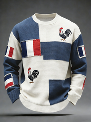 T-shirt à manches longues Drapeau Français Le Coq Gaulois pour homme