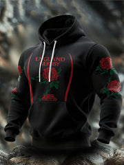 Sweat à capuche imprimé England Rugby Roses Lover pour homme
