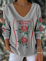 Hauts imprimés pour femmes England Rugby Roses Lover