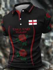 Hommes Angleterre Rugby Roses Lover Imprimé Casual Tops