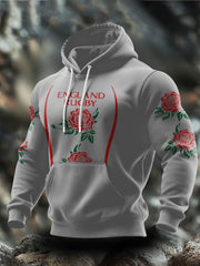 Sweat à capuche imprimé England Rugby Roses Lover pour homme