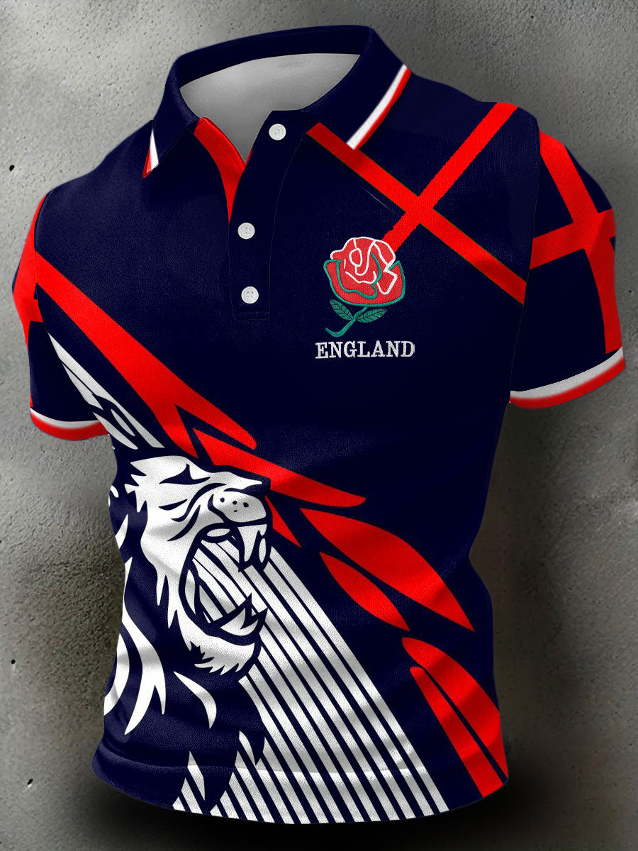 Hommes Angleterre Rugby Lover Imprimé Casual Tops