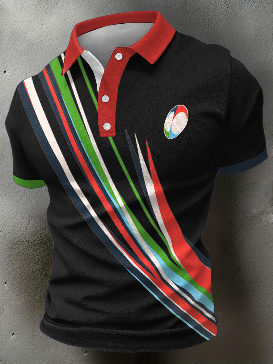 Hommes de Rugby Lover Game of Nations Imprimé Casual Tops