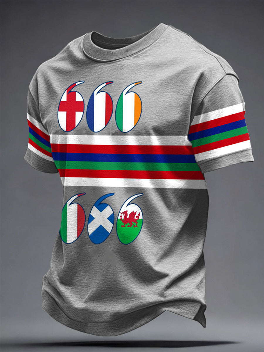 T-shirt imprimé pour hommes Rugby Lover Game of Nations