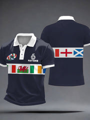 Hommes de Rugby Lover Nations Imprimé Casual Tops