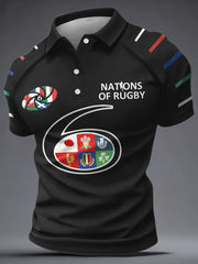 Hommes de Rugby Lover Nations Imprimé Casual Tops
