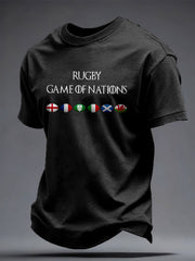 T-shirt imprimé pour hommes Rugby Lover Game of Nations