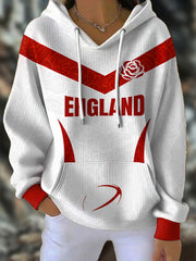 Sweat à capuche pour femme England Rugby Roses Lover
