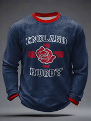 Hommes Angleterre Rugby Lover Imprimé Waffle Tops