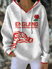 Sweat à capuche pour femme England Rugby Roses Lover